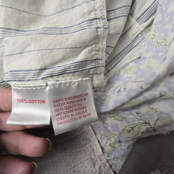 Nadir of Positano Cottagecore Patchwork Dress‎ Blue Floral Lagenlook CB Positano - Picture 9 of 11